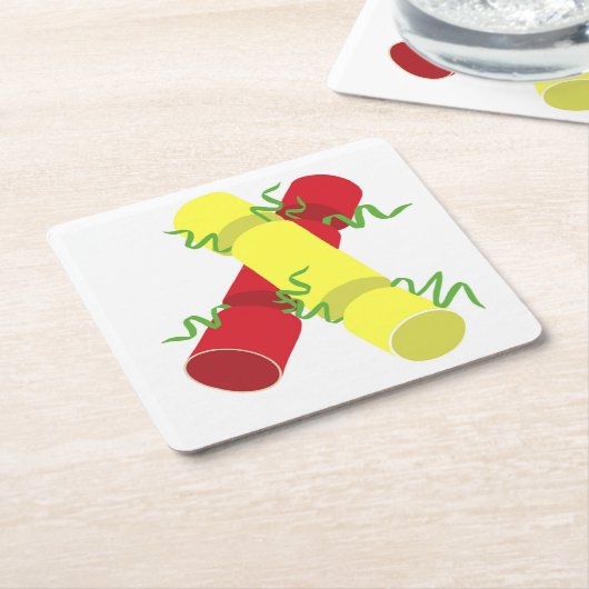 Weihnachtscracker Rechteckiger Pappuntersetzer (angewinkelt)