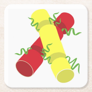 Weihnachtscracker Rechteckiger Pappuntersetzer