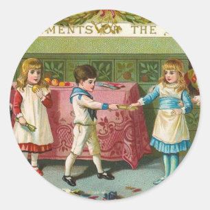 Weihnachtscracker Runder Aufkleber