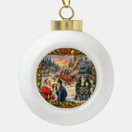 Weihnachtscrash Keramik Kugel-Ornament
