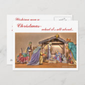 Weihnachtscreche Feiertagspostkarte (Vorne/Hinten)