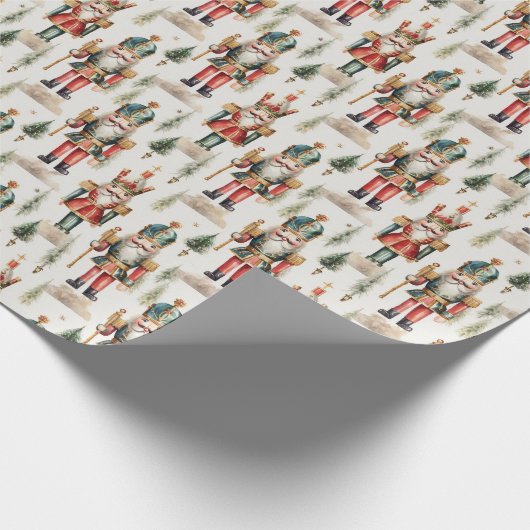 Weihnachtscreme-Aquarell Geschenkpapier (Ecke)