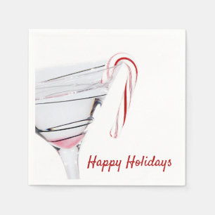 Weihnachtscreme auf Cocktailglas Serviette
