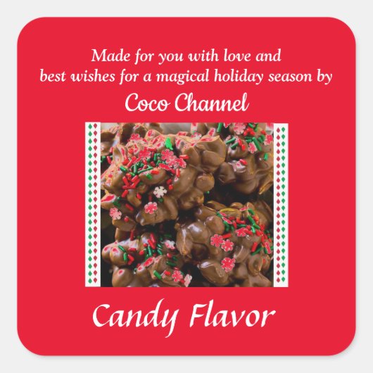 Weihnachtscreme-Aufkleber Quadratischer Aufkleber (Vorderseite)