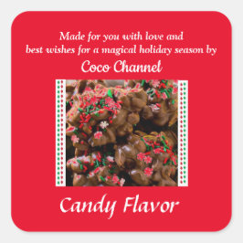 Weihnachtscreme-Aufkleber Quadratischer Aufkleber