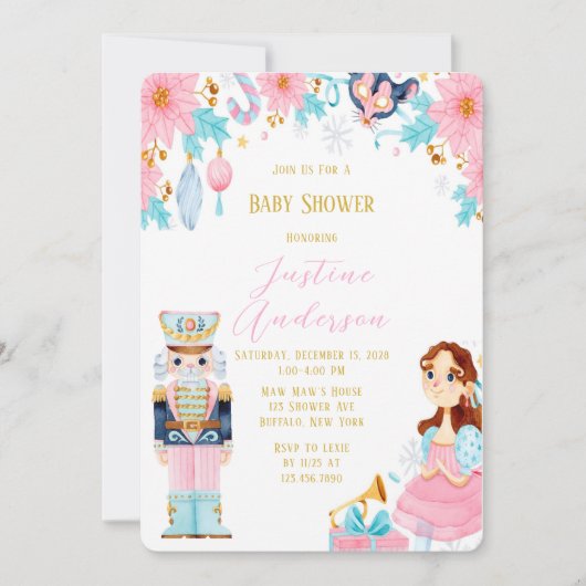 Weihnachtscreme Babydusche Einladung (Vorderseite)