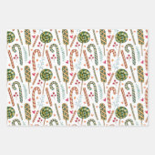 Weihnachtscreme, Berries und Süßigkeiten Geschenkpapier Set (Vorderseite)