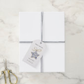 Weihnachtscreme-Blauer-Stern-Schmuck Geschenkanhänger (Mit Garn)