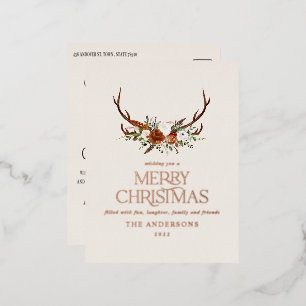 Weihnachtscreme, botanisch-elegante Junggebirge Folien Feiertagspostkarte