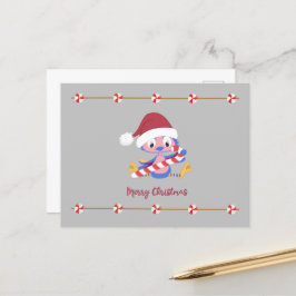 Weihnachtscreme Candy Cane Anpassbarer Text Feiertagspostkarte