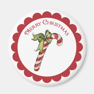 Weihnachtscreme Candy Cane auf runder Magnet
