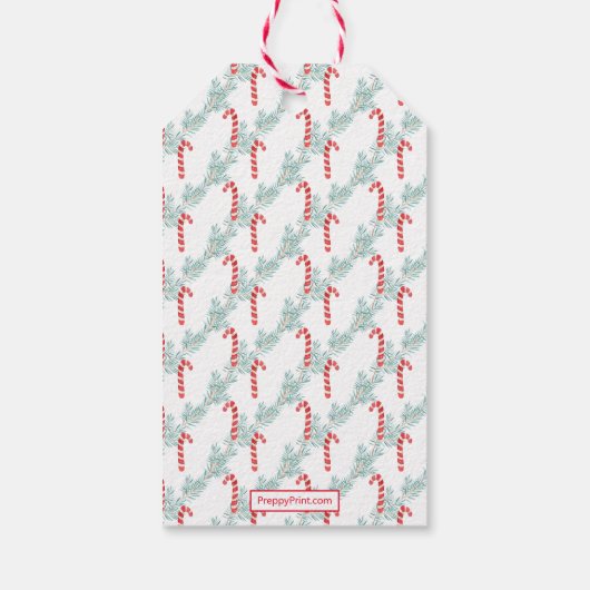 Weihnachtscreme Candy Cane Geschenkanhänger (Rückseite)