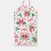 Weihnachtscreme Candy Cane und Florals Geschenkanhänger (Rückseite)