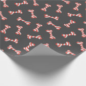 Weihnachtscreme Cane Dog Knochen Geschenkpapier (Ecke)