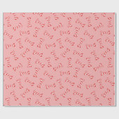 Weihnachtscreme Cane Dog Knochen Geschenkpapier (Flach)