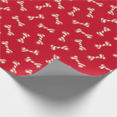 Weihnachtscreme Cane Dog Knochen Geschenkpapier (Ecke)