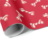 Weihnachtscreme Cane Dog Knochen Geschenkpapier (Rolleneckpunkt)