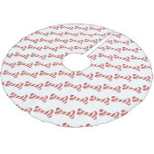 Weihnachtscreme Cane Dog Knochen Polyester Weihnachtsbaumdecke (Schrägansicht)