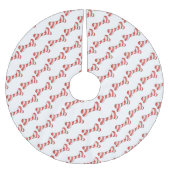 Weihnachtscreme Cane Dog Knochen Polyester Weihnachtsbaumdecke (Vorderseite)