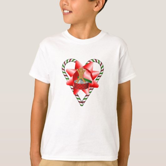 Weihnachtscreme Cane Herzkrümel Niedlich T-Shirt (Vorderseite)