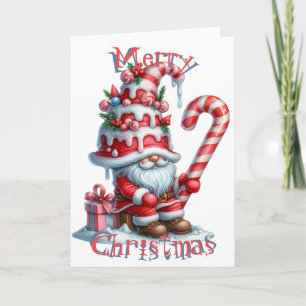 Weihnachtscreme Cane Icing Gnome Karte