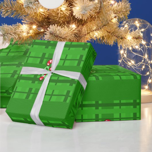 Weihnachtscreme Cane Karierte Wrapping Paper Geschenkpapier (Feiertage)