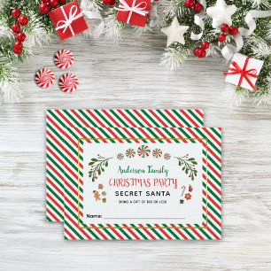 Weihnachtscreme Cane Peppermint Secret Santa Begleitkarte