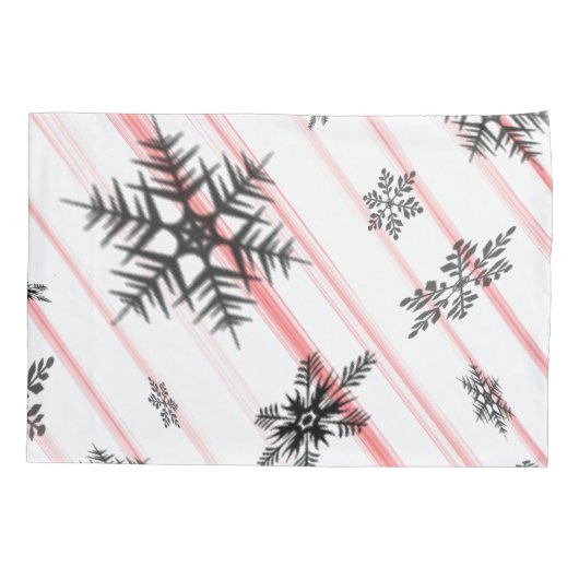 Weihnachtscreme Cane Snowflakes Pillowcase Kissenbezug (Rückseite)
