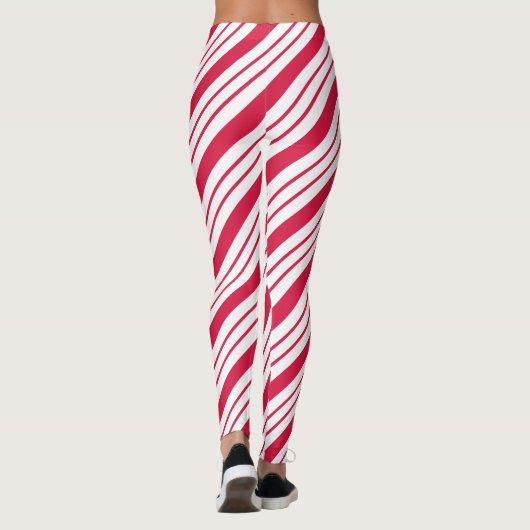Weihnachtscreme Cane Striped Leggings (Rückseite)