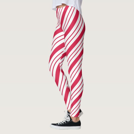 Weihnachtscreme Cane Striped Leggings (Links)