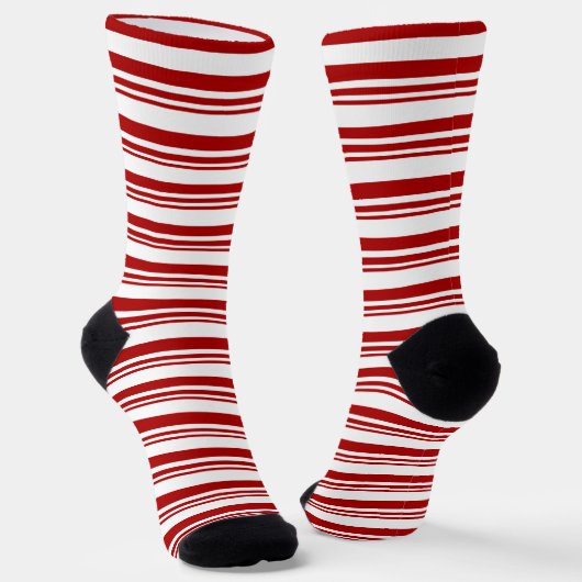 Weihnachtscreme Cane Stripes Socken (Gewinkelt)