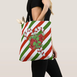 Weihnachtscreme Cane Tote Bag Tasche