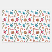 Weihnachtscreme Cane und Süßigkeiten Geschenkpapier Set (Vorderseite 2)