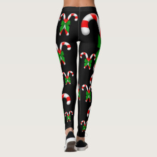 Weihnachtscreme Canes Green Bow Leggings