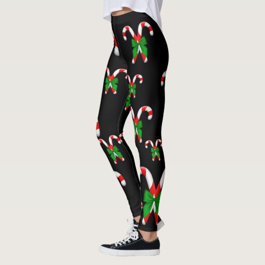 Weihnachtscreme Canes Green Bow Leggings (Links)