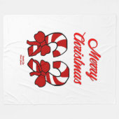 Weihnachtscreme Canes Große Fleece Blanket (Vorderseite (Horizontal))