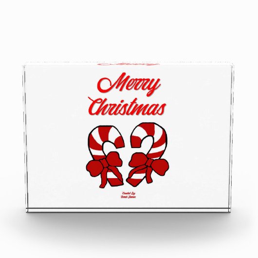 Weihnachtscreme-Canes Horizontal Foto Block (Vorderseite)