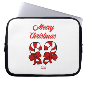 Weihnachtscreme Canes Neoprene Laptop Sleeve