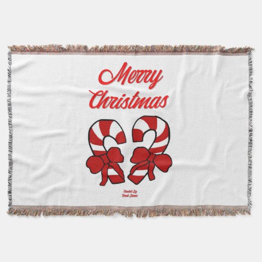 Weihnachtscreme-Canes-Throw-Blanket Decke (Vorderseite)