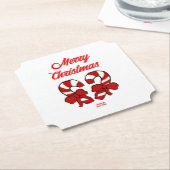 Weihnachtscreme Canes Ticket Paper Untersetzer (angewinkelt)