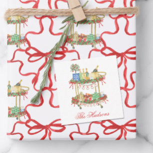 Weihnachtscreme Champagne Bar Kartonschließung Mitteilungskarte