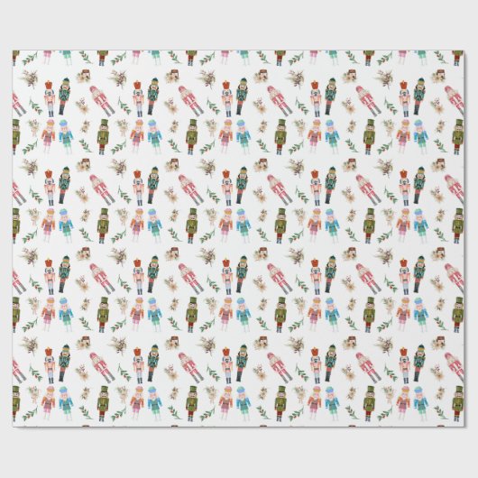 Weihnachtscreme-Collage Geschenkpapier (Flach)