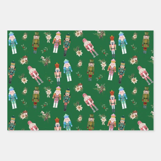 Weihnachtscreme-Collage Geschenkpapier Set (Vorderseite 3)