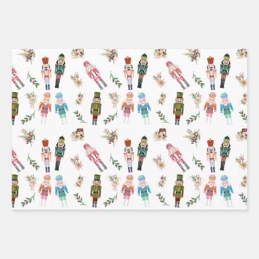 Weihnachtscreme-Collage Geschenkpapier Set (Vorderseite)