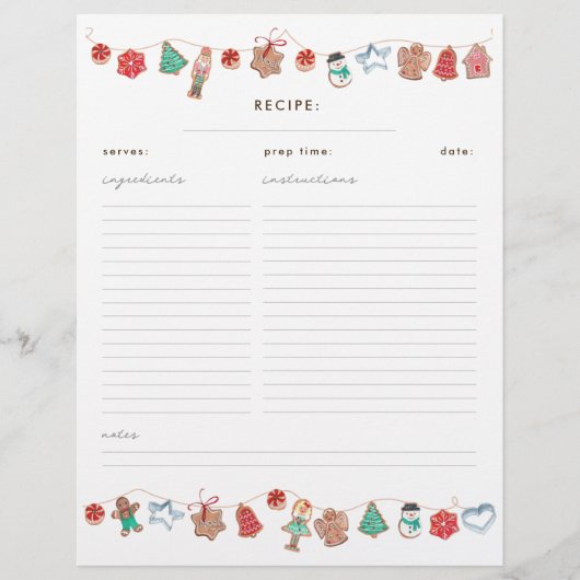 Weihnachtscreme-Cookies Beilage (Vorderseite)