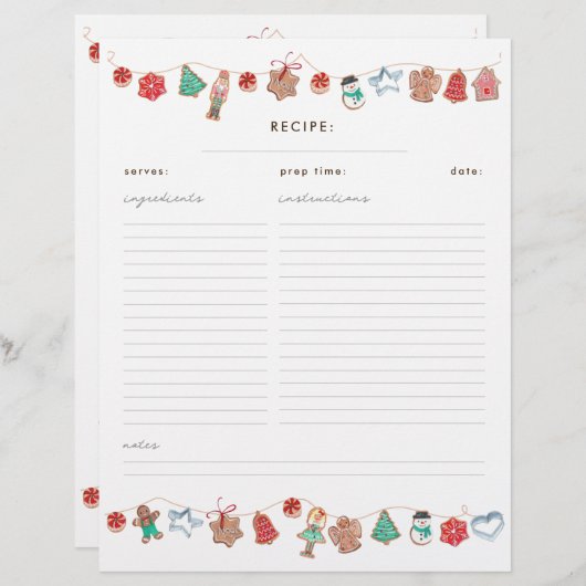 Weihnachtscreme-Cookies Beilage (Vorne/Hinten)