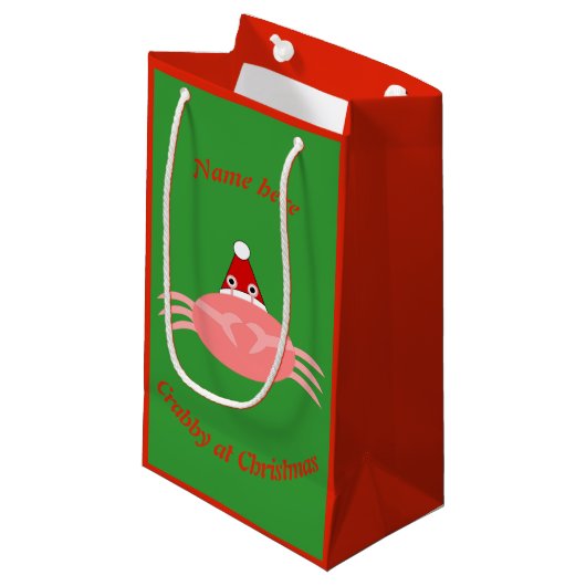 Weihnachtscreme Custom Gift Bag Kleine Geschenktüte (Vorderseite Schrägansicht)