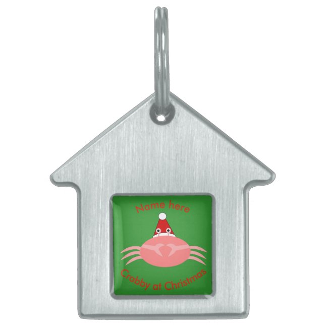 Weihnachtscreme Custom Pet Tag Tiermarke (Vorderseite)