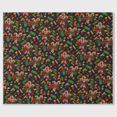 Weihnachtscreme der 50er Jahre Geschenkpapier (Flach)