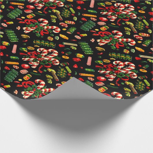 Weihnachtscreme der 50er Jahre Geschenkpapier (Ecke)